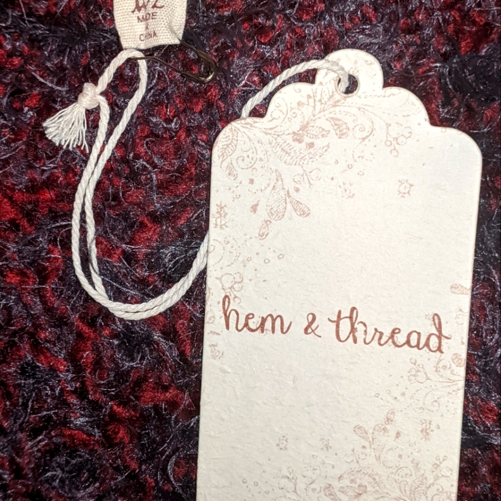 Hem & Thread Sweater Plum Color, Super Soft